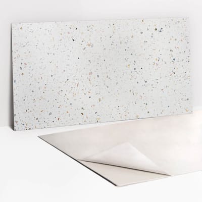 Tulup PVC Wandpaneel - Fijn Steengoed Vinyl Wandbekleding - 100 x 50 cm - Romig Wandpaneel PVC - 1 stuk - Modern Wandpaneel - Wandpaneel Zelfklevend - Plaktegels Keuken en Badkamer