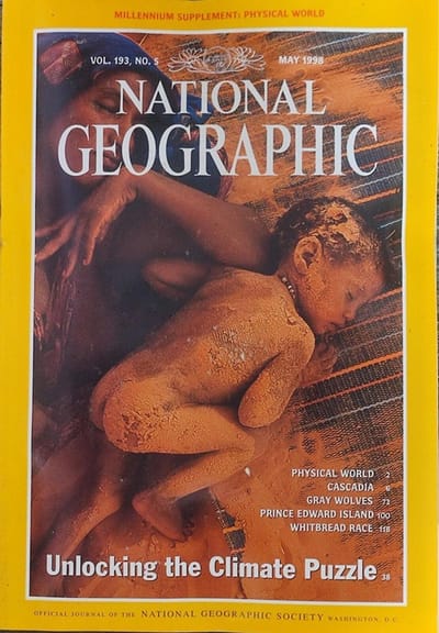 NATIONAL GEOGRAPHIC MAY 1998 EDITIE ENGELS TIJDSCHRIFT MAP PHYSICAL EARTH INCLUDED