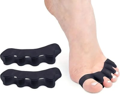 Siliconen Teenspreider 5 Tenen – Zwart – 1 Paar – Comfortabele Teenseparator voor Dagelijks Gebruik