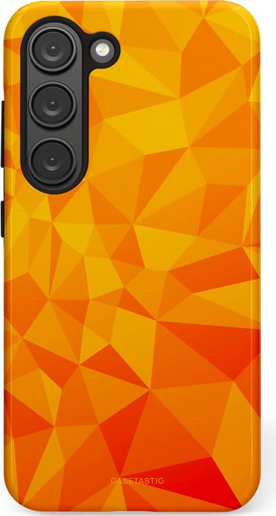 Casetastic Hoesje Geschikt voor Samsung S23 - Stijlvolle Beschermende Duo-layer Case - Citrus Polygoon