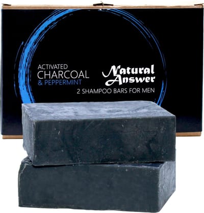 Natural Answer Natuurlijke Shampoobar Voor Mannen -2 x 100 gram - Actieve Houtskool En Pepermunt