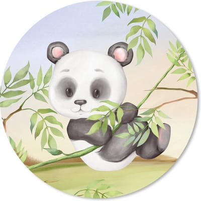 Muismat rond 20x20 cm - Mousepad Jungle - Panda - Liaan - Ronde muismatten