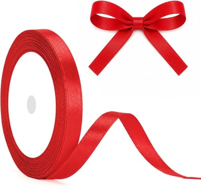 Decoratieve Rode Satijnen Lint van 10mm, 22m voor Cadeauverpakking en Creatieve Projecten, Perfect voor Feestdecoraties