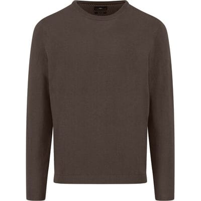 Fynch-Hatton Trui O-Neck Warm Air Cotton Cashmere Dark Chocolate / male