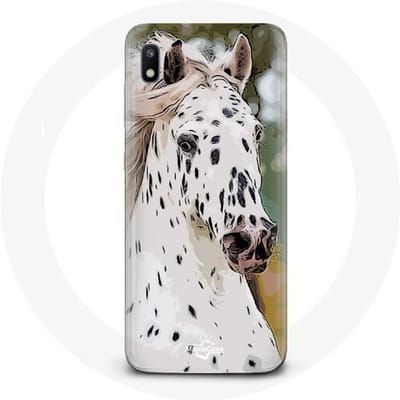 Coque pour Samsung Galaxy A10 - MANIACASE - Appaloosa Cheval blanc - Souple - Synthétique - Mixte