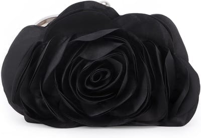 Elegante Roze Clutch Tas met Bloemen voor Avond, Bruiloft en Feestjes - Satijnen Schoudertas met Stijlvolle Accenten