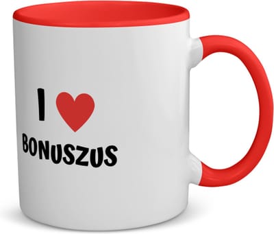 Akyol - i love bonuszus koffiemok - theemok - rood - Zus - de liefste bonuszus - verjaardag - cadeautje voor zus - zus artikelen - kado - geschenk - 350 ML inhoud