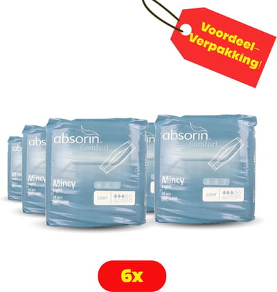 6X Absorin Mincy Light inlegverband - 6x 28 stuks- Voordeelverpakking
