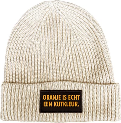 Wintermuts rib gebreid oatmeal - Oranje is echt een kutkleur - soBAD. - Koningsdag - Unisex - Oranje - Voetbal - Nederland