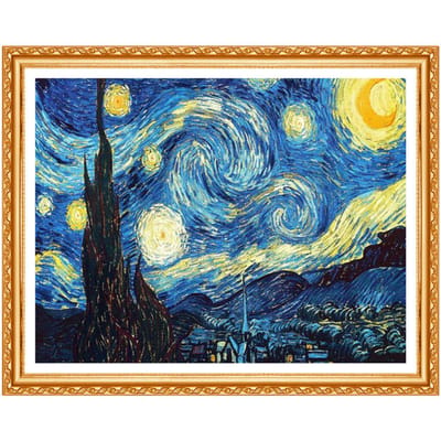 Décoration de la maison bricolage 5D diamant broderie Van Gogh nuit kits de point de croix peinture à l'huile abstraite 20X30CM blue