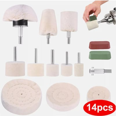 14 Accu-schroevendraaier/boormachine Polijstaccessoires, Metaal/Aluminium Polijstset
