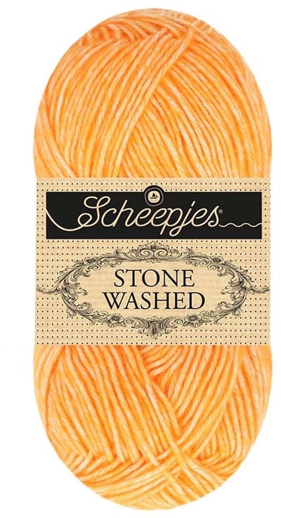 Scheepjes Stone Washed - 842 Orange Calcite - Haakgaren / Breigaren