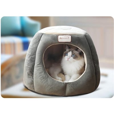 Winter Warm Semi-gesloten Kattenkennel  Huisdierenkennel Vierseizoenen Huisdierbenodigdheden Diepe Slaapmat om op te slapen M：48*35