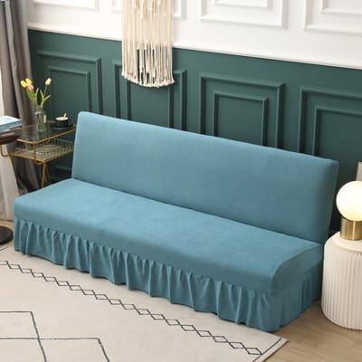 Nieuwe effen kleur bankbed rokhoes in woonkamer met mooie zoom modieus design armloze chaise cover lounge fundas para sofás S  120-150cm gray