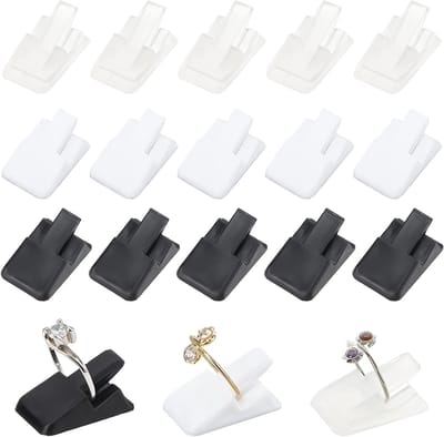 36 Stuks Ring Display Stand 2.4cm - Plastic Ringhouder, Vinger Ring Support, Dikke Ring Organizer voor Sieradenwinkels en Beurzen, Zwart