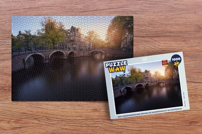 Puzzel Een zonsondergang boven de Keizersgracht in Amsterdam - Legpuzzel - Puzzel 1000 stukjes volwassenen