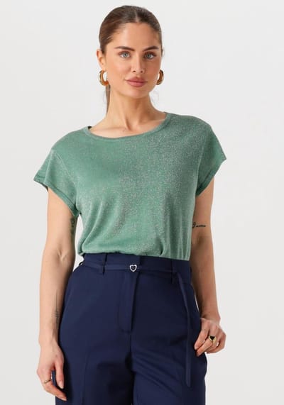 Minus Carlina Knit Tee Tops & T-shirts Dames - Shirt - Groen - Maat XS