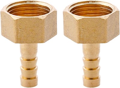 2 Stuks Messing Barbed Slangconnector, 1/2 inch BSP Draad, Tuinslang Koppeling voor Brandstof, Lucht en Water