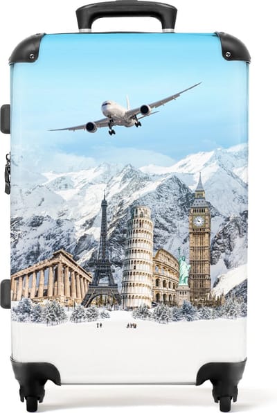 NoBoringSuitcases.com - Grote fotokoffer - Reiskoffer vliegtuig met 4 wielen - Trolley op wieltjes 72 liter - Rolkoffer groot lichtgewicht - Ruimbagage valies 20kg tsa slot - Valiezen voor volwassenen XL - Bagagekoffer hardcase - Koffer middelmaat