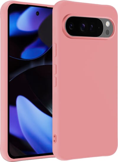 Hoesje - Geschikt voor Google Pixel 9 Pro - Sterk & Shockproof - Siliconen Case - Hoes Cover - Telefoonhoes - Lichtroze