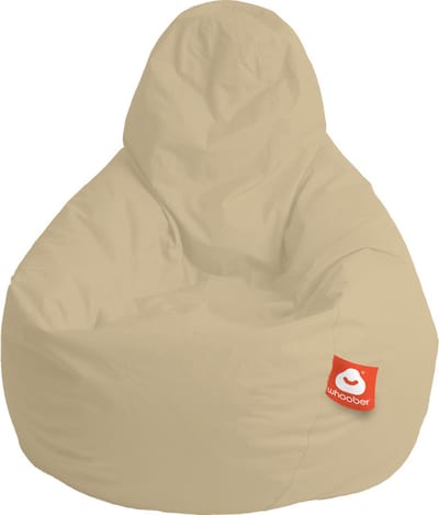 Whoober peervorm zitzak Barça outdoor Beige - Wasbaar - Voor binnen en buiten