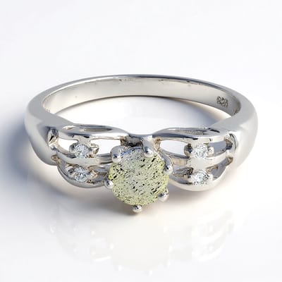 Cavill - Zilveren ring met 0,39 ct spectroliet en witte topazen - 925 Sterling zilver - Elegant design - Maat 17 - Natuurlijke edelstenen