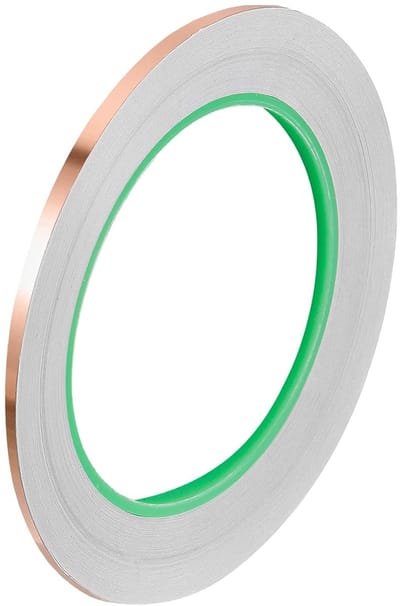 Copper Tape - 0.3 inch x 21 m - 0.1 cm Dikke Koperfolie Tape - Dubbelzijdige Geleidende Lijm - EMI Shielding voor Elektronische Circuits - Aarding