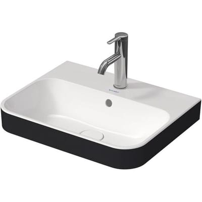 Duravit Happy D.2 Plus countertop sink 50 cm white / anthracite, with overflow, 1 tap hole 2360506100