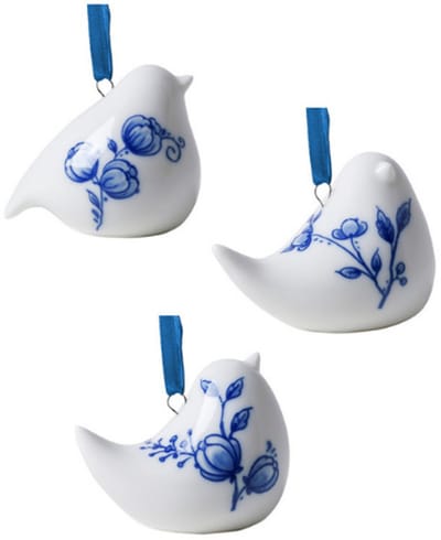 Paashanger Vogel - Set van 3 - Keramiek - 5,5 cm