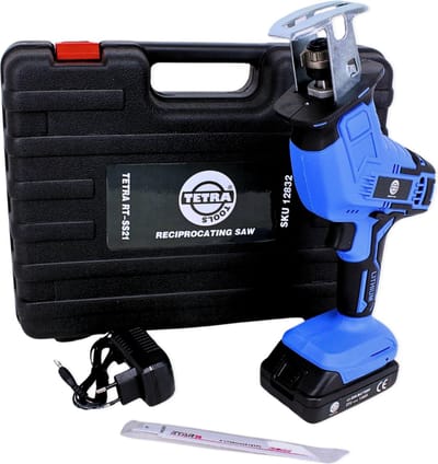 TETRA RT-SS21 Reciprozaag - Tuingereedschap - 750W - Met Accu 21V en Oplader - Inclusief Zaagblad