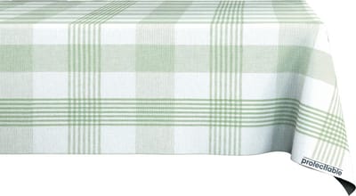 Protecttable - Tafelzeil Ruit Cotton Groen 140x160cm - Tafelkleed Afwasbaar - Kunststof