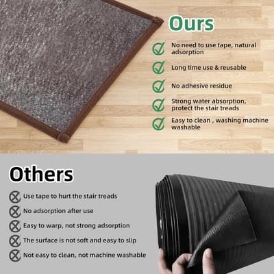 Famanu – Afneembare en wasbare trapmatten set van 15 imitatie linnen zelfklevende antislip traptrede