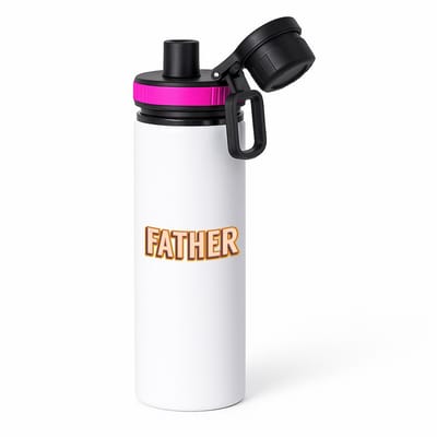 Hacebo® - Father waterfles met draaidop roze - Vader - papa - Vaderdag - cadeau - verjaardag - kado - water fles - 850ML