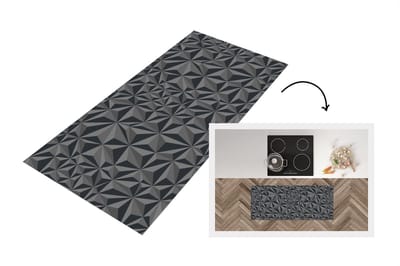 Keukenloper - Loper keuken - Geometrie - Grijs - 3D - Patronen - 120x50 cm - Keukenloper vinyl