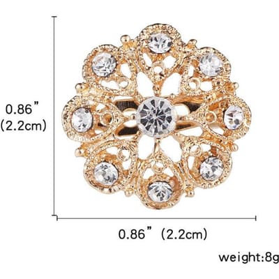 Retro Cartoon Bloem Holle Broche Strass Kleding All-Match Zijden Sjaal Gesp Corsage Kraagspeld Dubbel Gebruik