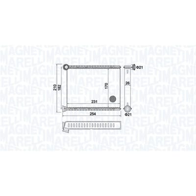 Warmtewisselaar, interieur verwarming MAGNETI MARELLI 350218473000