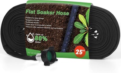 Platte soaker-slang - Druppelslang - Efficiënt water geven - Bespaart 80% water - 25 meter - Zwart