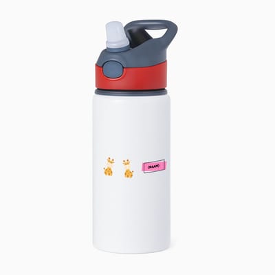 Hacebo® - Giraffen met eigen naam waterfles met rietje rood - Giraffe - dieren liefhebbers - leuke cadeau voor iemand die van houdt van giraffen - verjaardagscadeau - kado - gift - water fles - 650ML