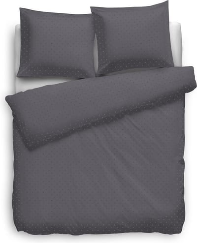 Heckett & Lane Puntini Dekbedovertrek - Eenpersoons - 140x200/220 cm - Dark Gull Grey