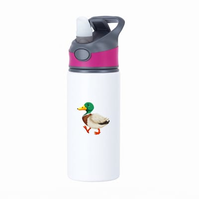 Hacebo® - Eenden waterfles met rietje roze - Eend - Dieren liefhebbers - Vogels - dieren - kinderboerderij - water fles - 650ML