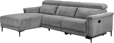 Lund-Hoekbank - 3-zits - Handmatige Relax - Grijs Corduroy