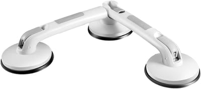 Douchegreep Antislip - Badkamergreep Zuignap - Veiligheid in Bad - Verstelbare Armen - 50x40 cm - Wit