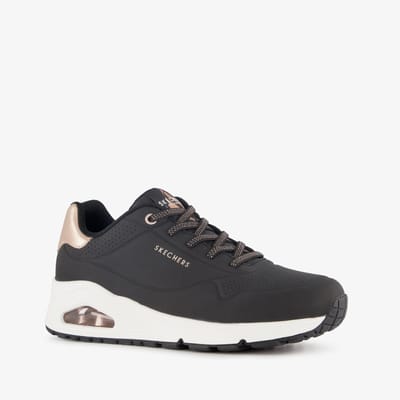 Skechers Uno-Shimmer Away dames sneakers zwart