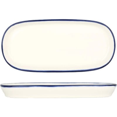 Bonna Serveerschaal - Linea Blue - Porselein - 18 cm - set van 2