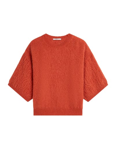 Summum Boxy Sweater Mohair Wool Blend Knit Sweaters Oranje 7s8040-70100