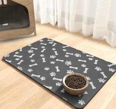 Antislip Voerbakmat voor Huisdieren - 60x40 cm - Absorberend en Makkelijk Schoon te Maken