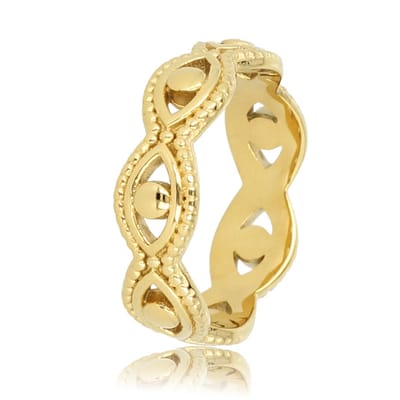 My Bendel - Goudkleurige Gevlochten Open Ring - Tijdloze Stijl en Elegantie - met Luxe Cadeauverpakking | Sieraden Voor Dames | Maat 16.00 Mm / Maat 50