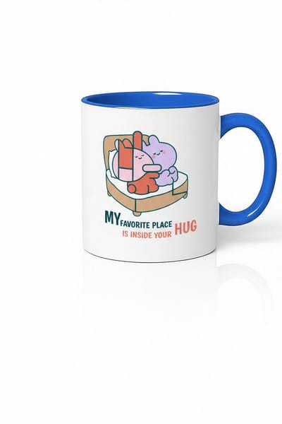 Mok 'My Favorite Place is Inside Your Hug' - Liefdevol Knuffelcadeau voor Partner, Valentijn of Jubileum