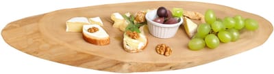 Kesper Boomstamschijf serveer/kaas plank - 55 x 19 x 2,5 cm - ovaal - berkenhout - serveerplank van hout