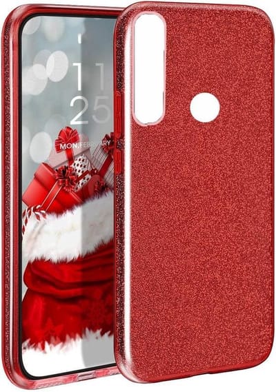 Hoesje Geschikt voor: Motorola G8 Power Lite Glitters Siliconen TPU Case rood - BlingBling Cover